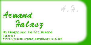 armand halasz business card