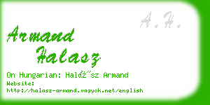 armand halasz business card